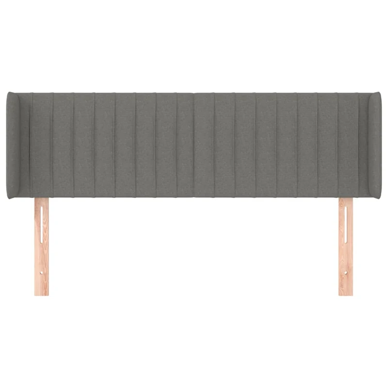 Tête de lit accessoire couchage chambre à coucher meuble avec rebord latéral 147 x 16 x 78/88 cm tissu gris foncé TDL0205014