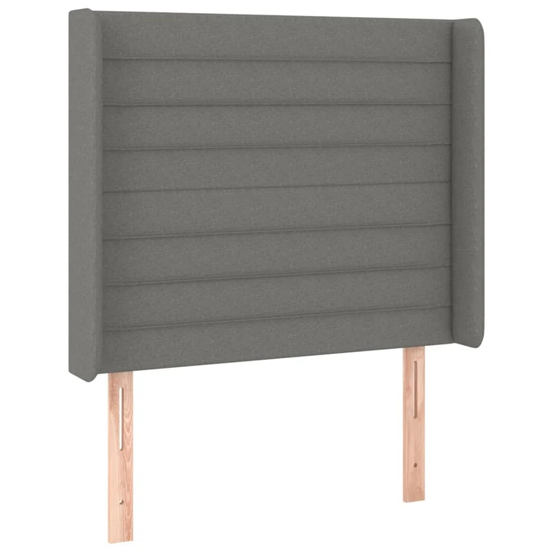 Cadre de lit LED avec sommier tête de lit matelas 100x200 cm tissu gris foncé TDL0208452