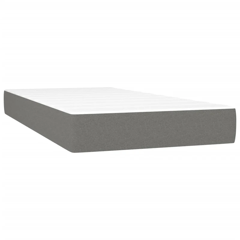 Cadre de lit LED avec sommier tête de lit matelas 100x200 cm tissu gris foncé TDL0208448