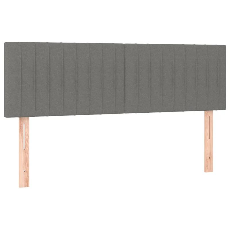 Cadre de lit LED avec sommier tête de lit matelas 140x200 cm tissu gris foncé TDL0208367