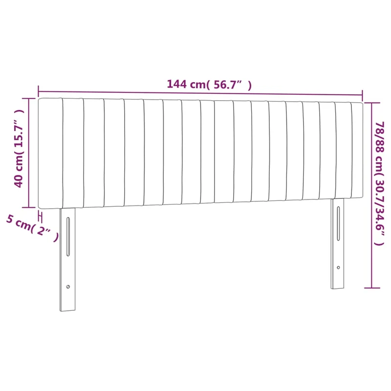 Tête de lit accessoire couchage chambre à coucher meuble 2 parties 72 x 5 x 78/88 cm tissu gris foncé TDL0206371