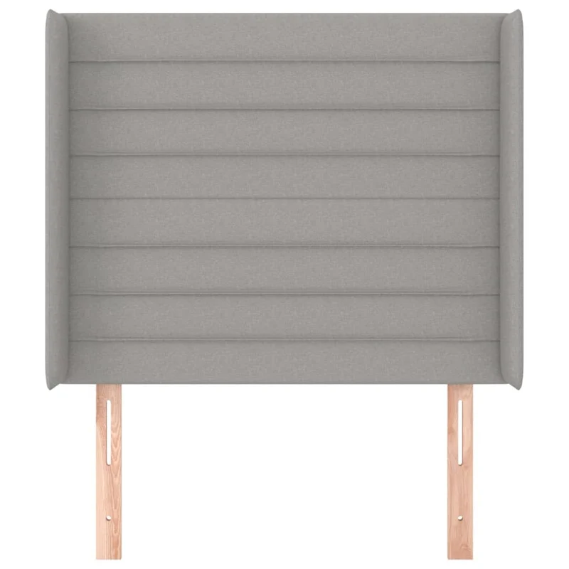 Tête de lit accessoire couchage chambre à coucher meuble avec rebord latéral 103 x 16 x 118/128 cm tissu gris clair TDL0205325