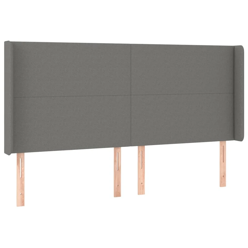 Cadre de lit LED avec sommier tête de lit matelas 200x200 cm tissu gris foncé TDL0208313