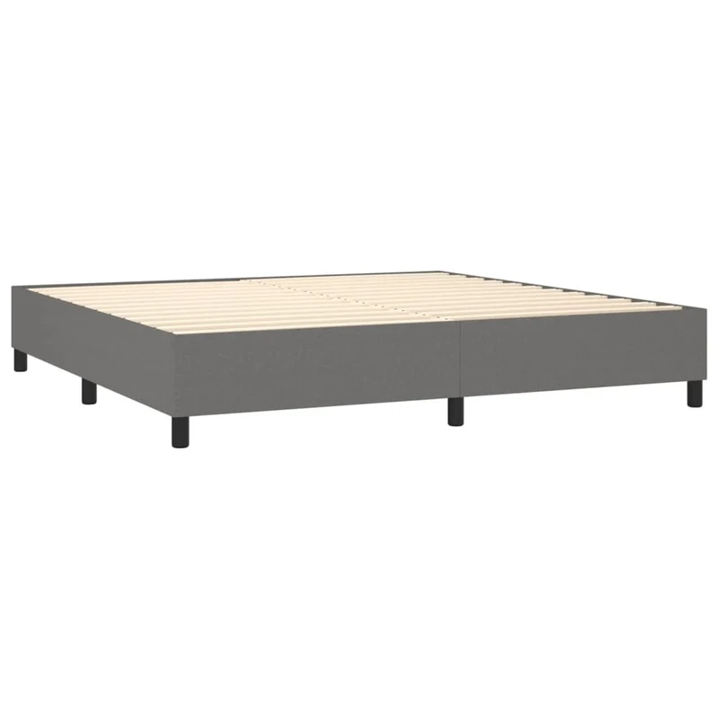 Cadre de lit LED avec sommier tête de lit matelas 200x200 cm tissu gris foncé TDL0208304