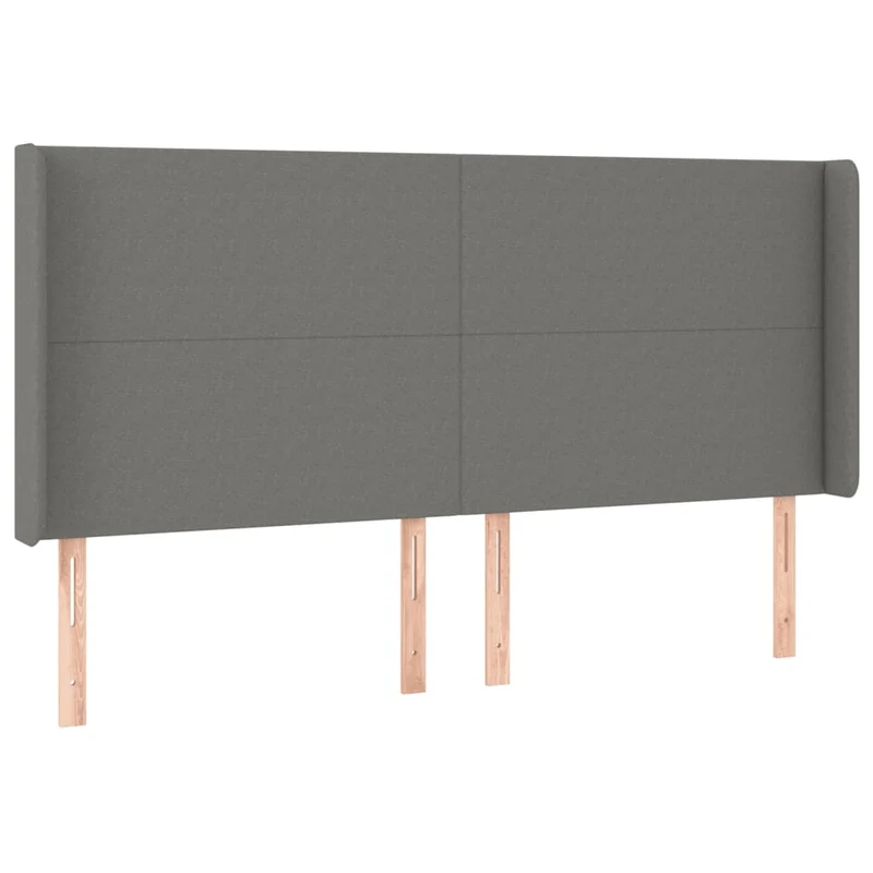 Cadre de lit LED avec sommier tête de lit matelas 200x200 cm tissu gris foncé TDL0208303