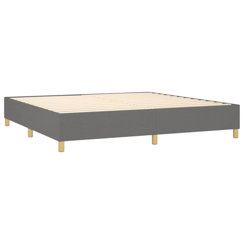Cadre de lit LED avec sommier tête de lit matelas 200x200 cm tissu gris foncé TDL0208285