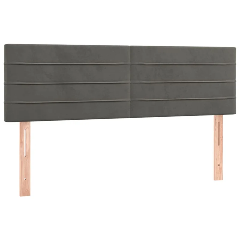 Cadre de lit LED avec sommier tête de lit matelas surmatelas 140x200 cm tissu velours gris foncé TDL0207711