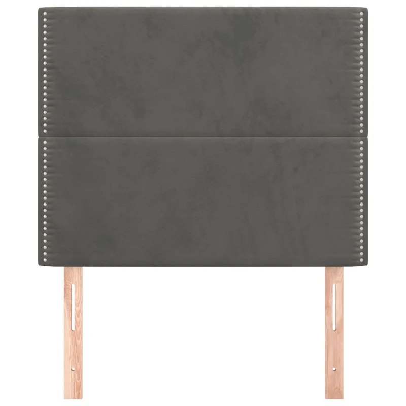 Tête de lit accessoire couchage chambre à coucher meuble 2 parties 100 x 5 x 78/88 cm tissu velours gris foncé TDL0206380