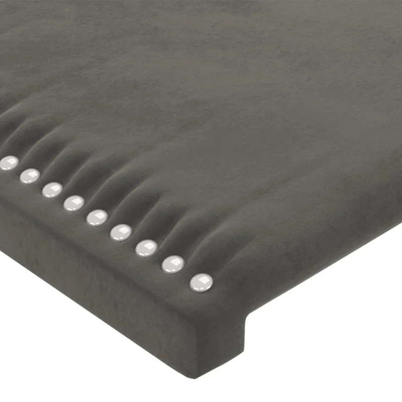 Tête de lit accessoire couchage chambre à coucher meuble 2 parties 100 x 5 x 78/88 cm tissu velours gris foncé TDL0206380