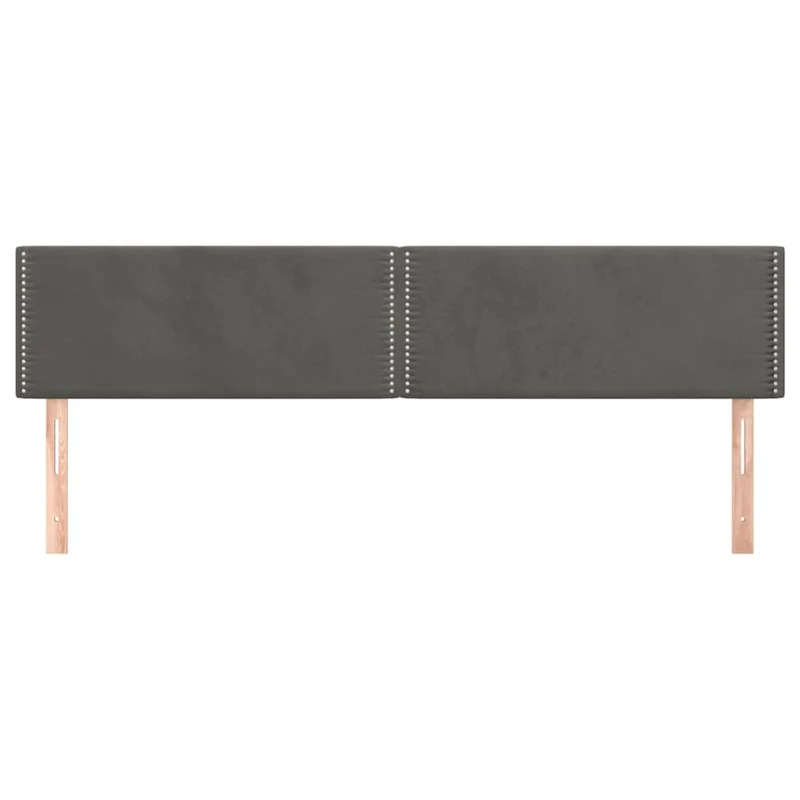Tête de lit accessoire couchage chambre à coucher meuble 2 parties 100 x 5 x 78/88 cm tissu velours gris foncé TDL0206379
