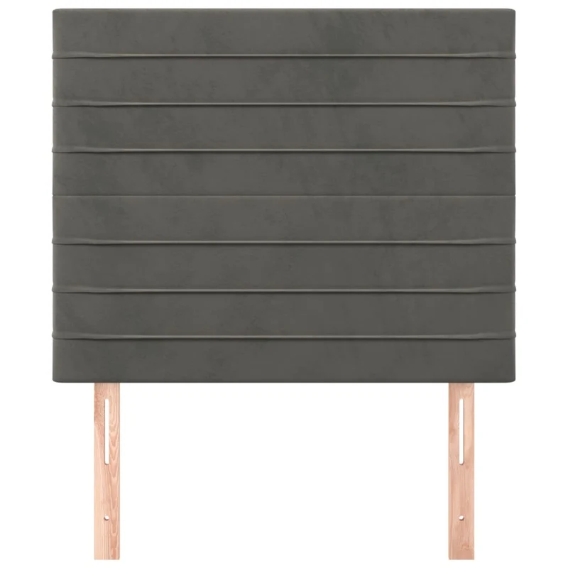 Tête de lit accessoire couchage chambre à coucher meuble 2 parties 100 x 5 x 78/88 cm tissu velours gris foncé TDL0206377