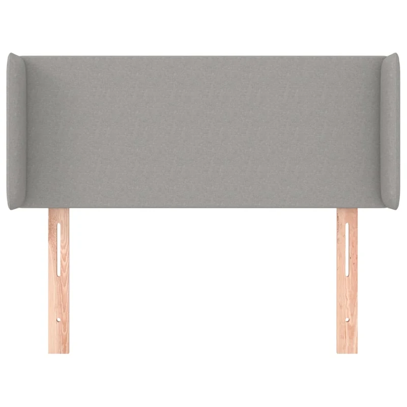 Tête de lit accessoire couchage chambre à coucher meuble avec rebord latéral 83 x 16 x 78/88 cm tissu gris clair TDL0205139