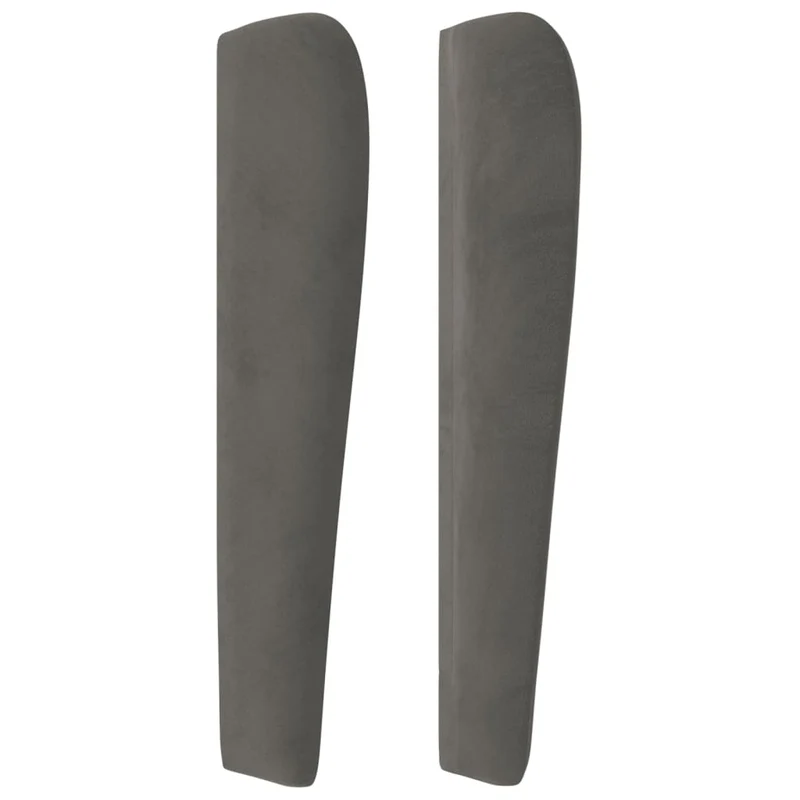 Tête de lit accessoire couchage chambre à coucher meuble avec rebord latéral 103 x 23 x 118/128 cm tissu velours gris foncé TDL0205041