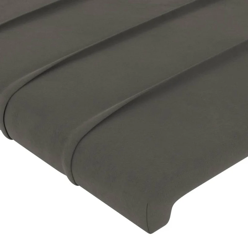 Tête de lit accessoire couchage chambre à coucher meuble avec rebord latéral 103 x 23 x 118/128 cm tissu velours gris foncé TDL0205041