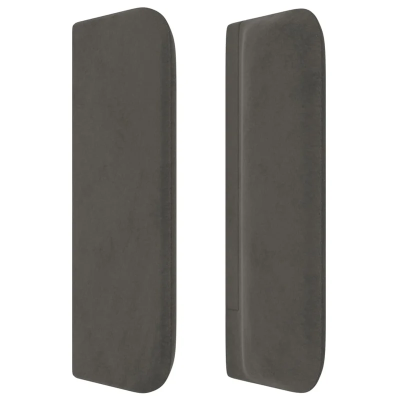 Tête de lit accessoire couchage chambre à coucher meuble avec rebord latéral 203 x 16 x 78/88 cm tissu velours gris foncé TDL0204938