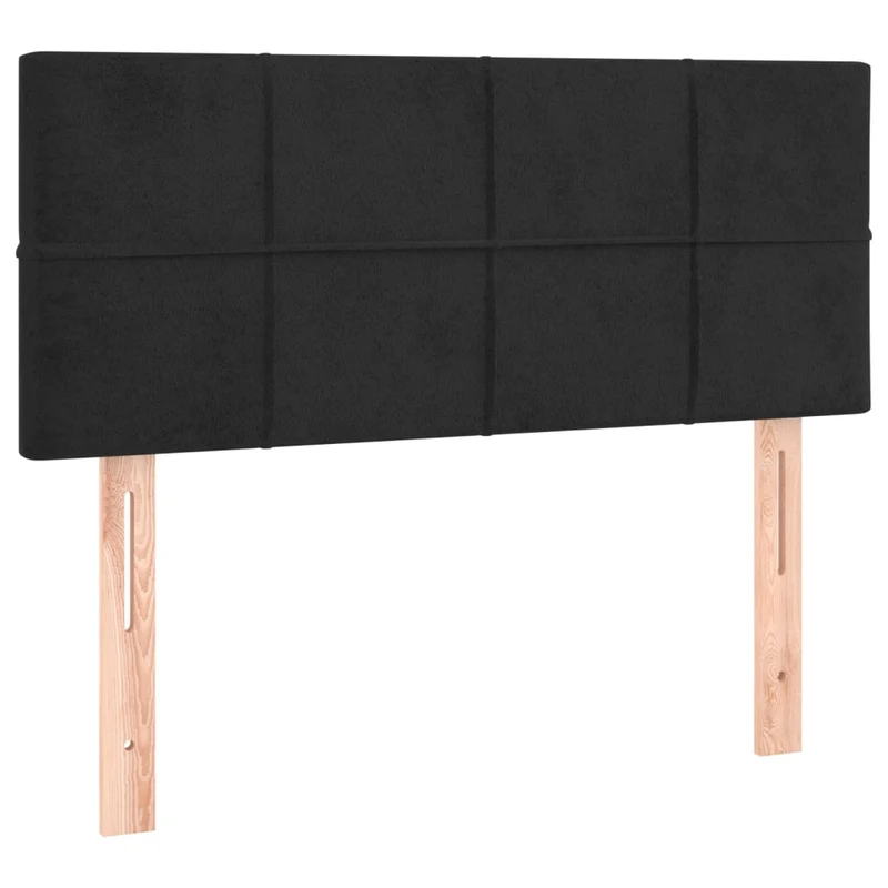 Tête de lit accessoire couchage chambre à coucher meuble 90 x 5 x 78/88 cm tissu velours noir TDL0202070