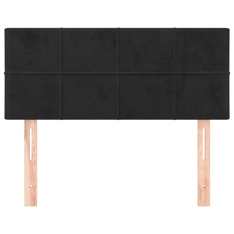 Tête de lit accessoire couchage chambre à coucher meuble 90 x 5 x 78/88 cm tissu velours noir TDL0202070