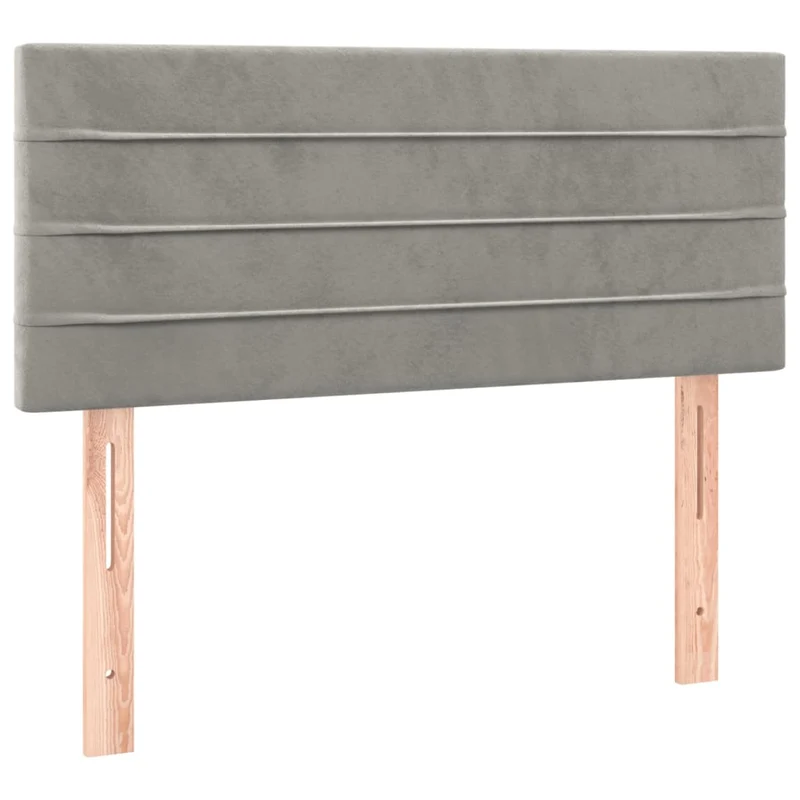 Cadre de lit LED avec sommier tête de lit matelas 90x200cm tissu velours gris clair TDL0208464