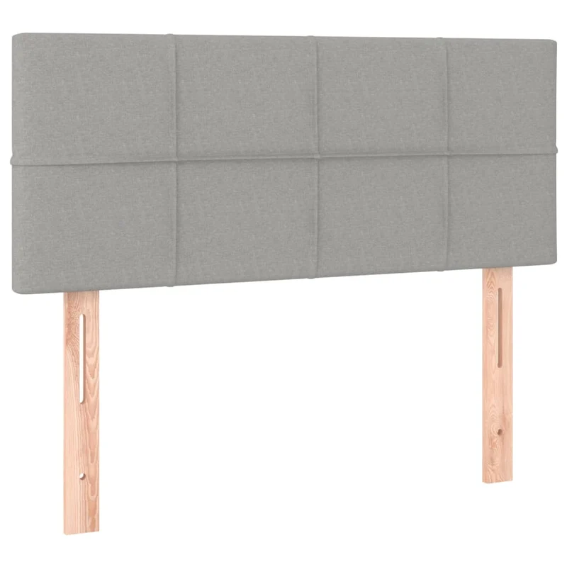 Cadre de lit LED avec sommier tête de lit matelas surmatelas 100x200 cm tissu gris clair TDL0207926