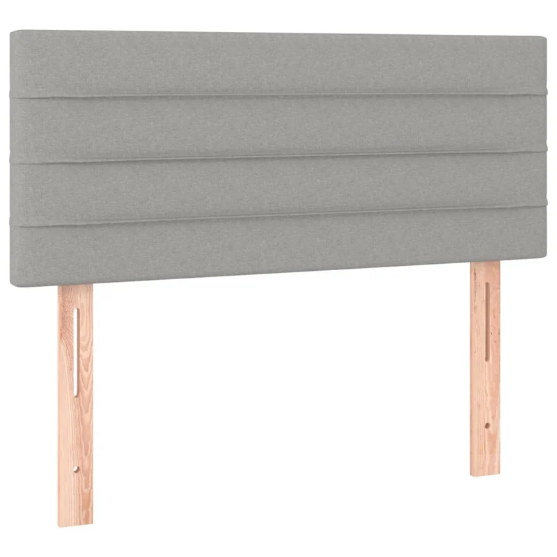 Cadre de lit LED avec sommier tête de lit matelas surmatelas 100x200 cm tissu gris clair TDL0207928
