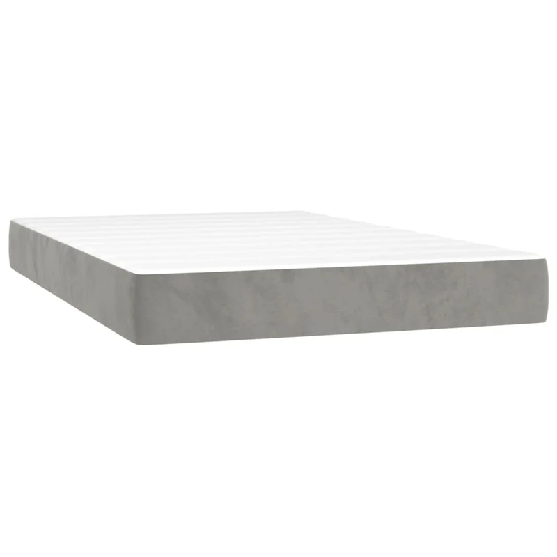 Cadre de lit LED avec sommier tête de lit matelas surmatelas 120x200 cm tissu velours gris clair TDL0207870