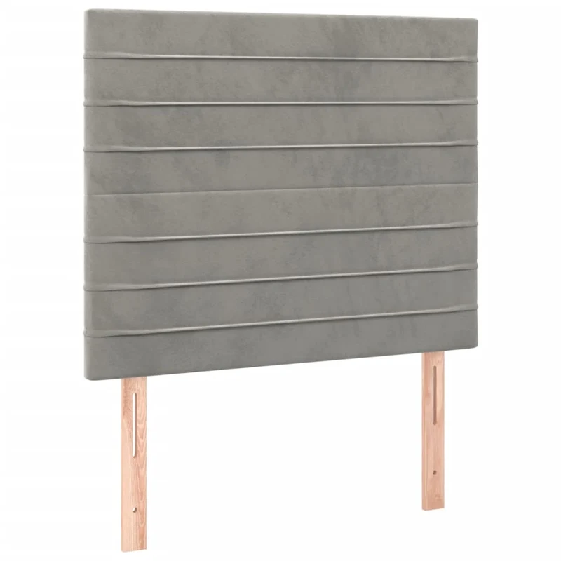 Cadre de lit LED avec sommier tête de lit matelas surmatelas 120x200 cm tissu velours gris clair TDL0207870