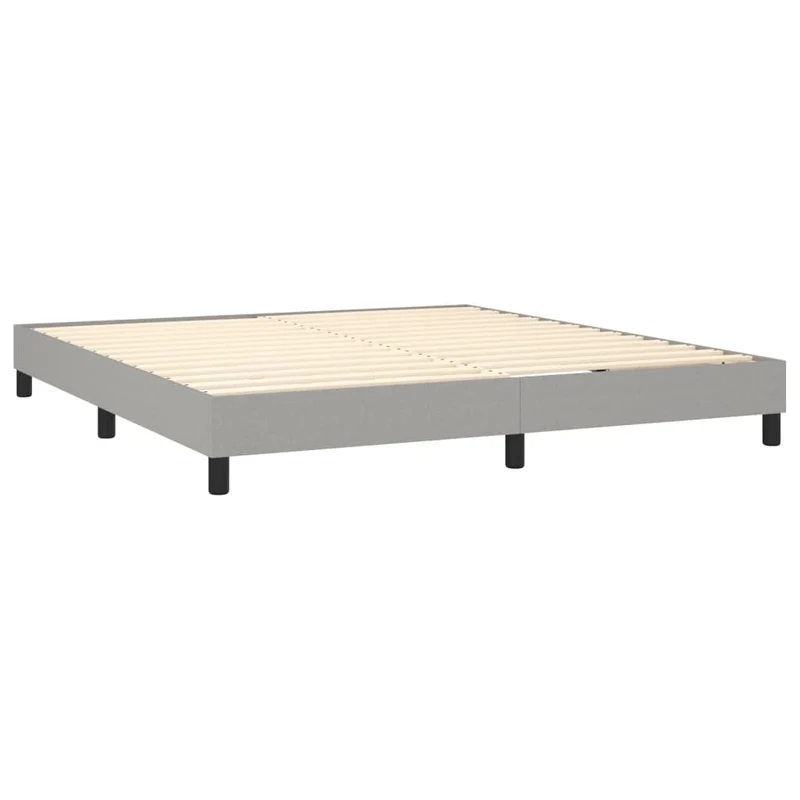 Cadre de lit LED avec sommier tête de lit matelas surmatelas 160x200 cm tissu gris clair TDL0207826