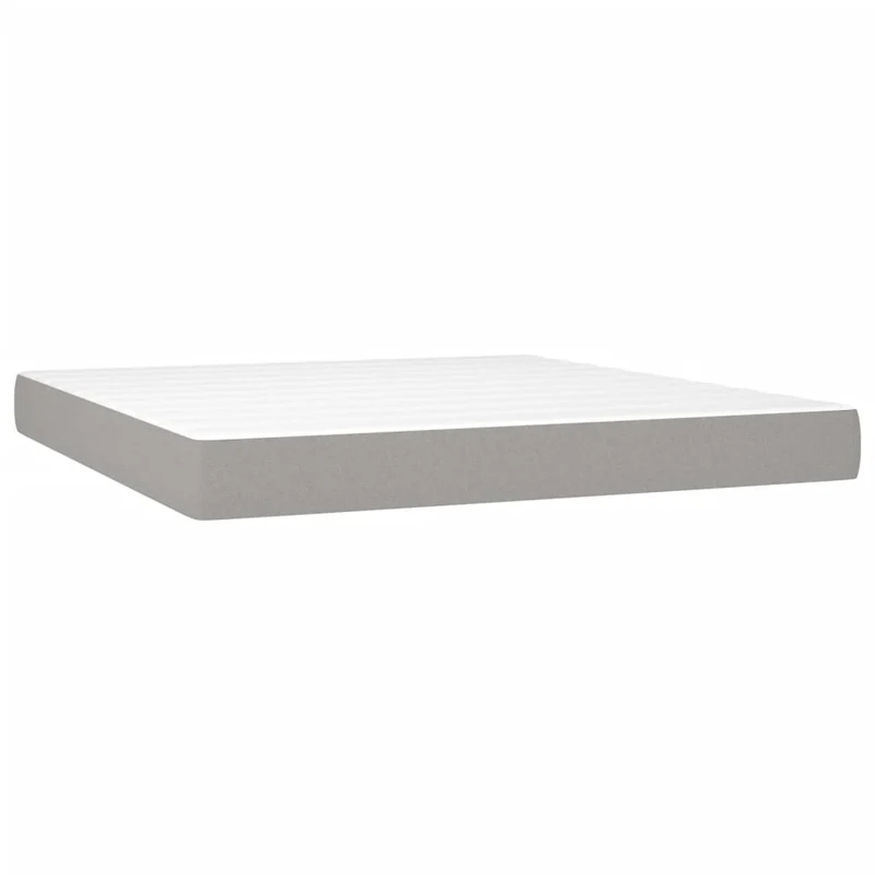 Cadre de lit LED avec sommier tête de lit matelas surmatelas 160x200 cm tissu gris clair TDL0207826