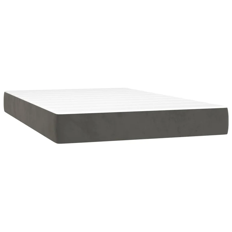 Cadre de lit LED avec sommier tête de lit matelas surmatelas 120x200 cm tissu velours gris foncé TDL0207737