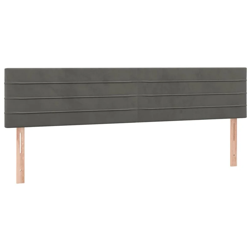 Cadre de lit LED avec sommier tête de lit matelas surmatelas 200x200 cm tissu velours gris foncé TDL0207686