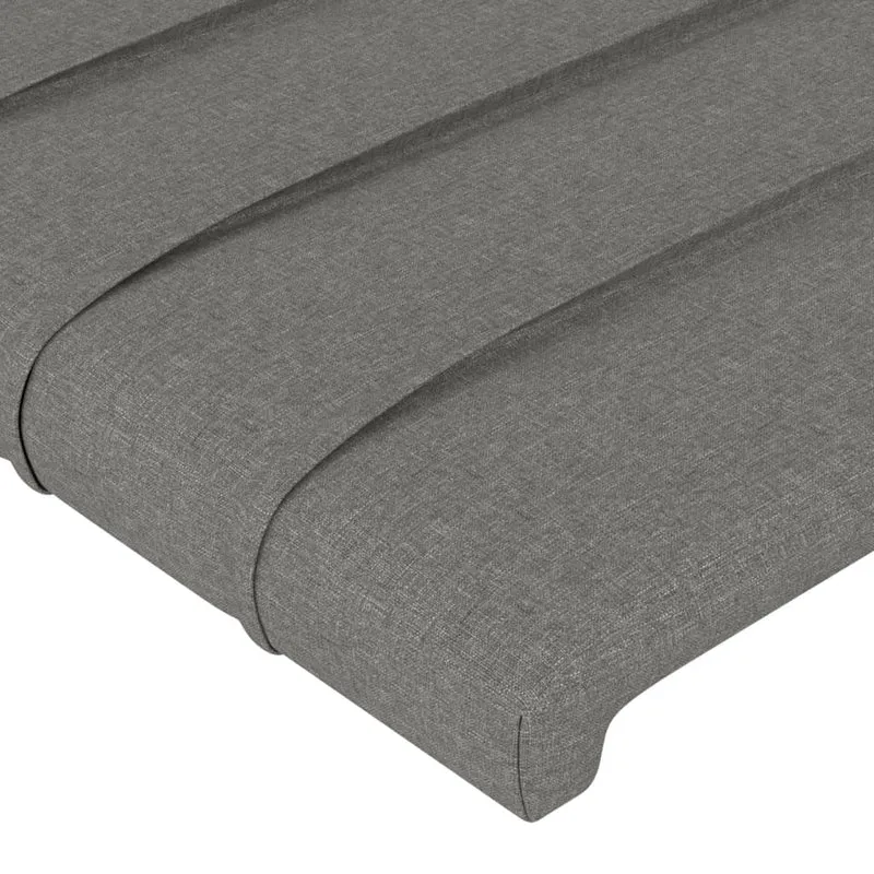 Tête de lit accessoire couchage chambre à coucher meuble à LED 163 x 16 x 78/88 cm tissu gris foncé TDL0201108