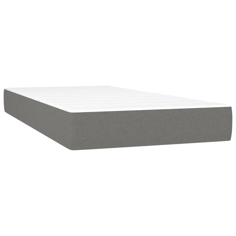 Cadre de lit LED avec sommier tête de lit matelas 100x200 cm tissu gris foncé TDL0208427