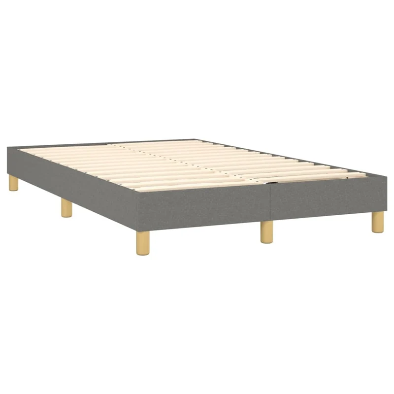 Cadre de lit LED avec sommier tête de lit matelas 120x200 cm tissu gris foncé TDL0208401