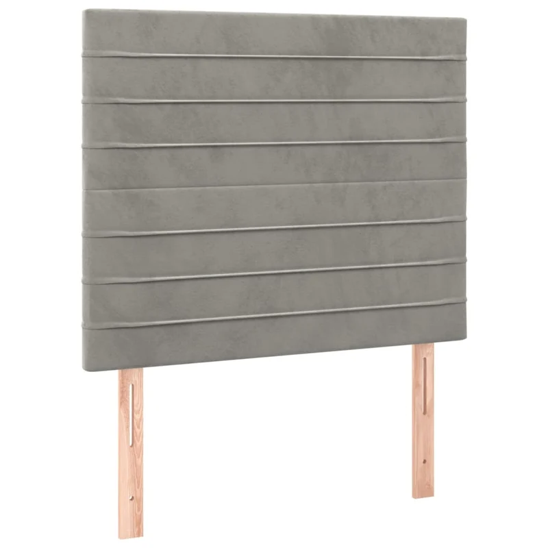 Cadre de lit LED avec sommier tête de lit matelas surmatelas 100x200 cm tissu velours gris clair TDL0207915