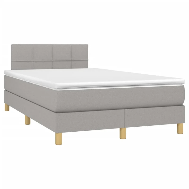 Cadre de lit LED avec sommier tête de lit matelas surmatelas 120x200 cm tissu gris clair TDL0207888