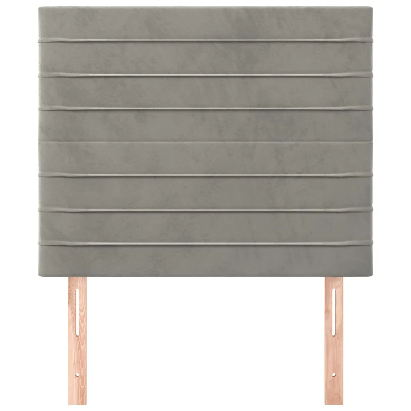 Tête de lit accessoire couchage chambre à coucher meuble 2 parties 100 x 5 x 78/88 cm tissu velours gris clair TDL0206441