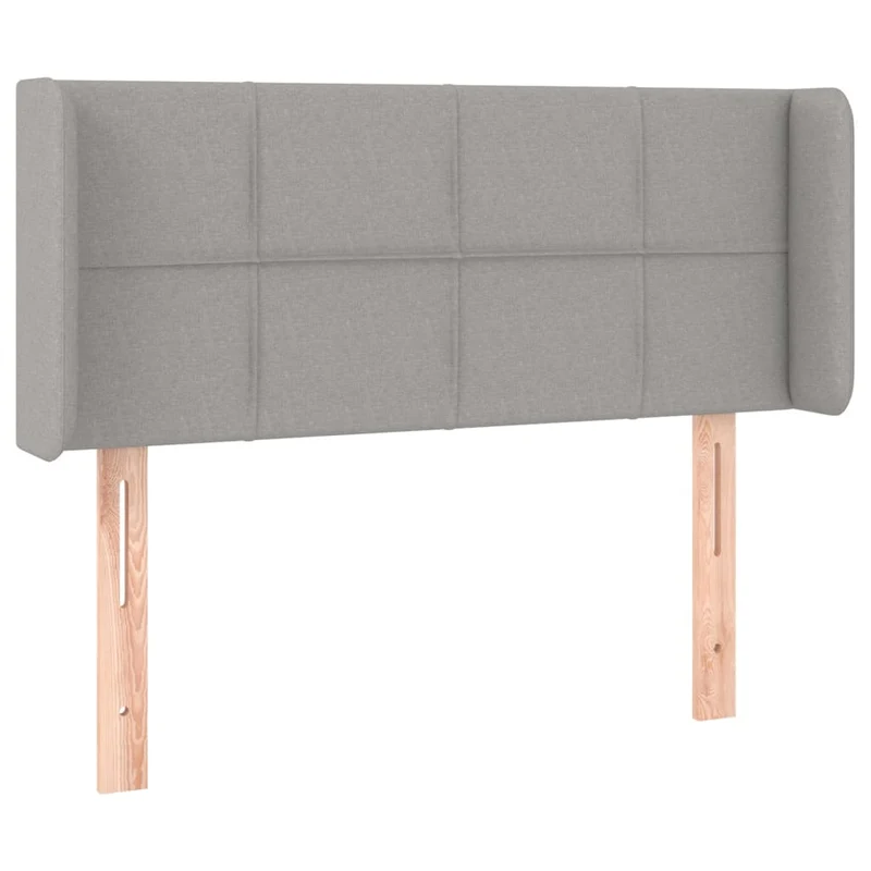 Tête de lit accessoire couchage chambre à coucher meuble avec rebord latéral 103 x 16 x 78/88 cm tissu gris clair TDL0205309