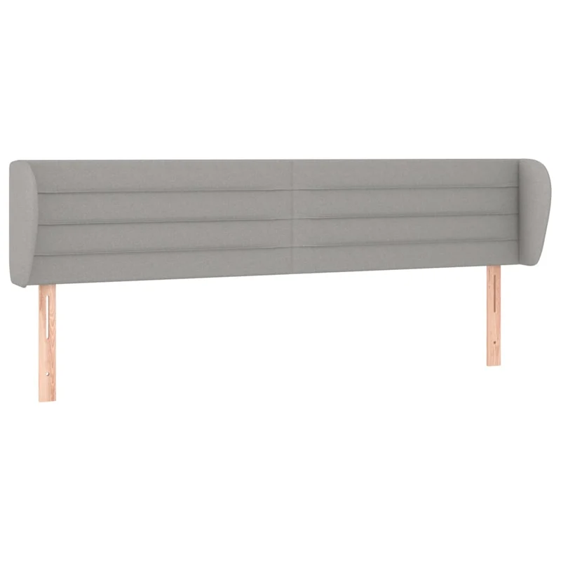 Tête de lit accessoire couchage chambre à coucher meuble avec rebord latéral 163 x 23 x 78/88 cm tissu gris clair TDL0205216