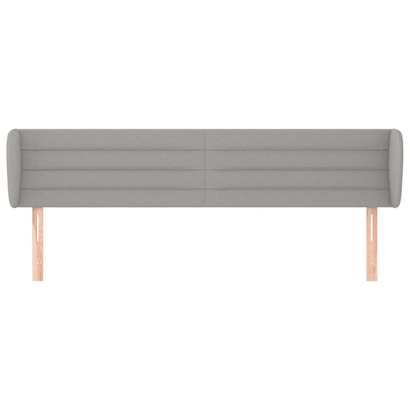 Tête de lit accessoire couchage chambre à coucher meuble avec rebord latéral 163 x 23 x 78/88 cm tissu gris clair TDL0205216