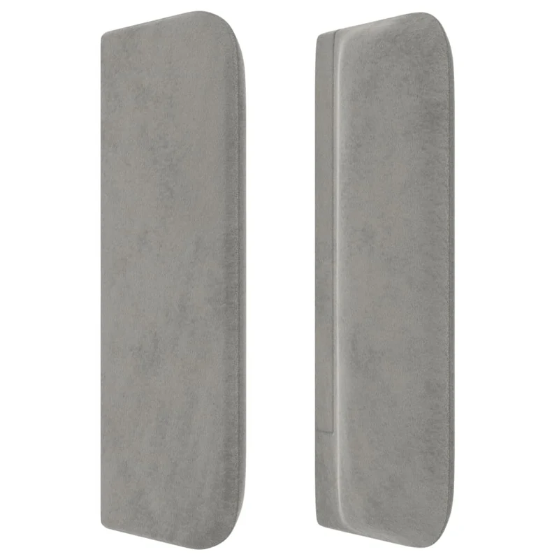 Tête de lit accessoire couchage chambre à coucher meuble avec rebord latéral 203 x 16 x 78/88 cm tissu velours gris clair TDL0205175