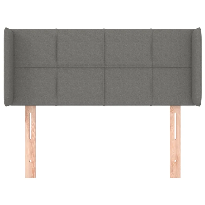 Tête de lit accessoire couchage chambre à coucher meuble avec rebord latéral 103 x 16 x 78/88 cm tissu gris foncé TDL0205059