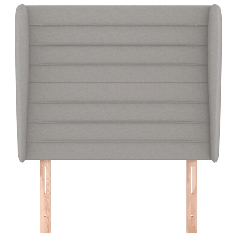 Tête de lit accessoire couchage chambre à coucher meuble avec rebord latéral 83 x 23 x 118/128 cm tissu gris clair TDL0205129