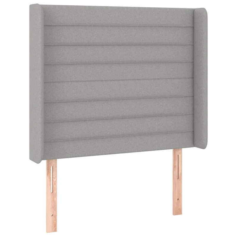 Tête de lit accessoire couchage chambre à coucher meuble à LED 83 x 16 x 118/128 cm tissu gris clair TDL0201262