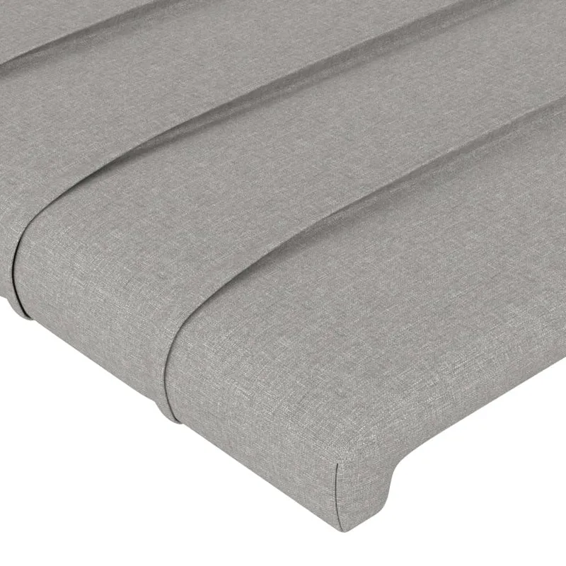 Tête de lit accessoire couchage chambre à coucher meuble à LED 83 x 16 x 118/128 cm tissu gris clair TDL0201262