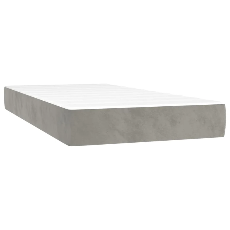 Cadre de lit LED avec sommier tête de lit matelas 80x200cm tissu velours gris clair TDL0208498