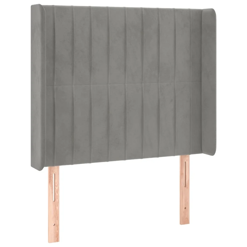 Cadre de lit LED avec sommier tête de lit matelas 80x200cm tissu velours gris clair TDL0208498
