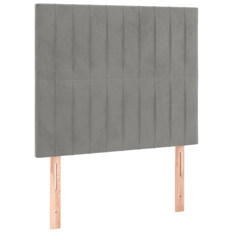 Cadre de lit LED avec sommier tête de lit matelas 80x200cm tissu velours gris clair TDL0208495