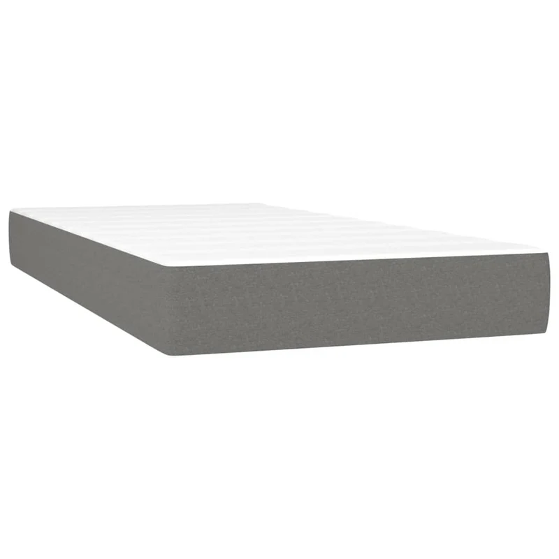 Cadre de lit LED avec sommier tête de lit matelas 100x200 cm tissu gris foncé TDL0208453