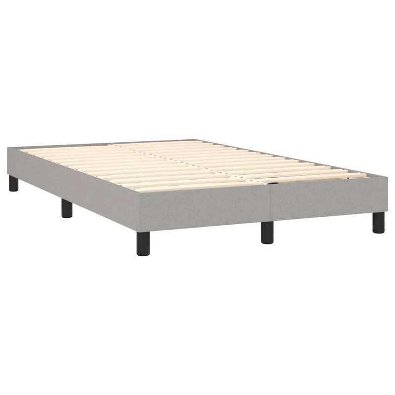 Cadre de lit LED avec sommier tête de lit matelas surmatelas 120x200 cm tissu gris clair TDL0207898