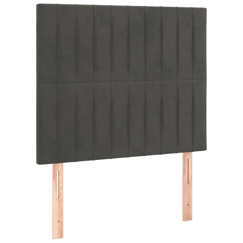 Cadre de lit LED avec sommier tête de lit matelas surmatelas 120x200 cm tissu velours gris foncé TDL0207738